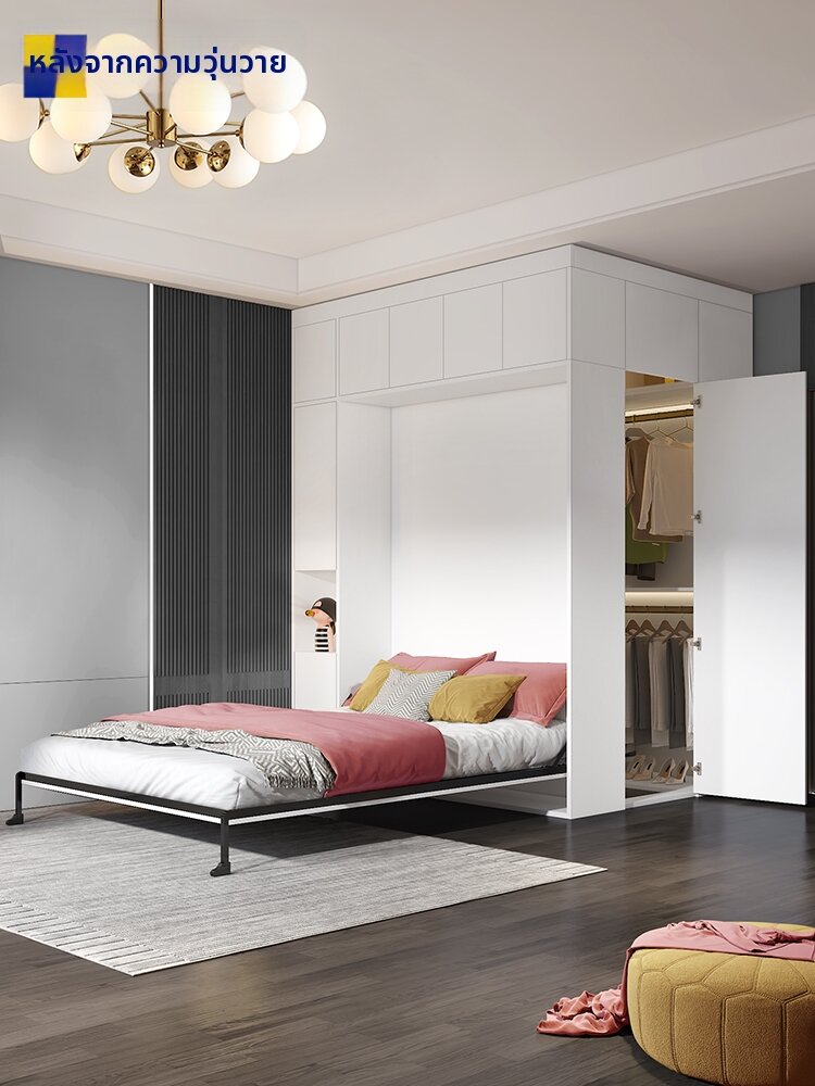 XUANXIAOZHIHOU | Multifunctional Foldable Hidden Bed with Closet and Side Cabinet