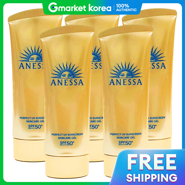 Japan Shiseido Anessa Sunscreen Skincare Gel 90g X 5 Units Perfect Uv Waterproof Sports Water