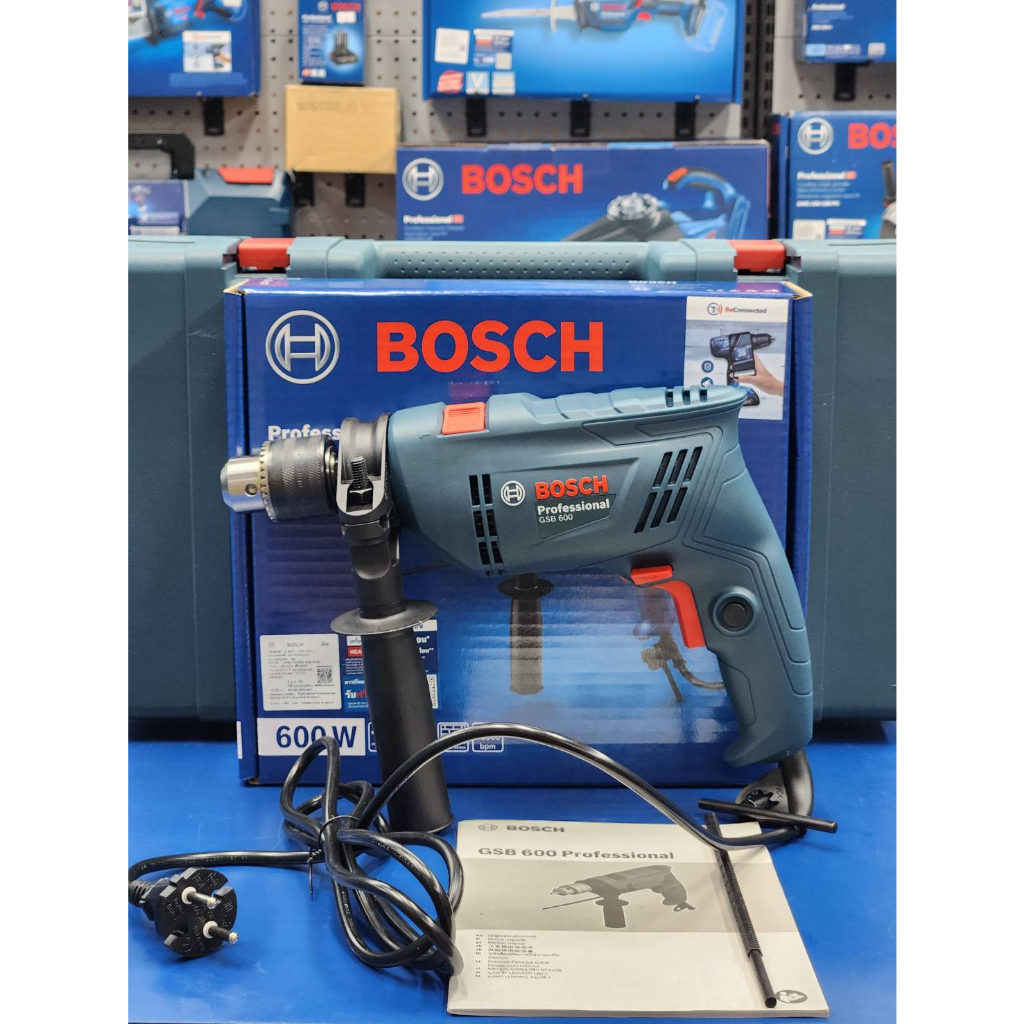 สว่านกระแทกไฟฟ้า 2ระบบ ขนาดหัวจอบดอก 1/2" (13mm) กำลัง 600วัตต์ ยี่ห้อ BOSCH รุ่น GSB 600