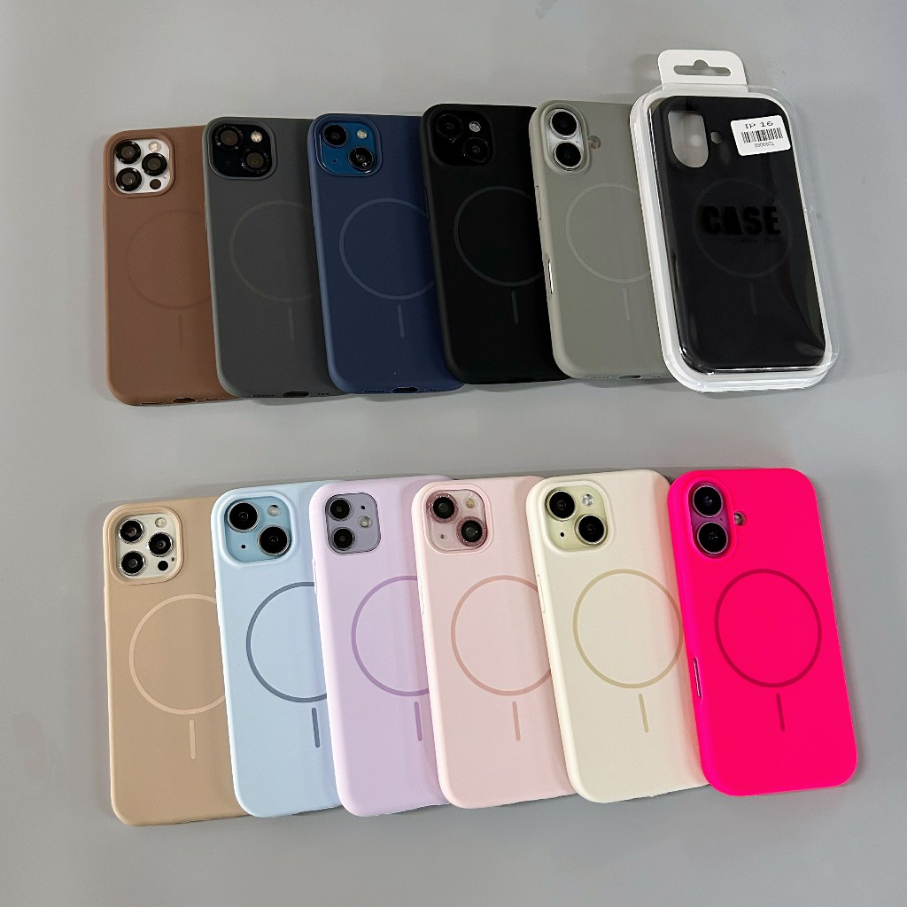 งานกำมะหยี่ เคสซิลิโคนชาร์จไร้สายวงแหวนแม่เหล็ก for iPhone11'12'13'14'15'16'PRO'MAX 7plus 16promax 15Promax 16plus