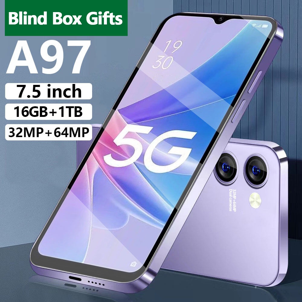 【รับประกัน1ปี】ใหม่ ของแท้ A97 Pro 5G 7.5นิ้ว โทรศัพท์มือถือ รองรับ2ซิม Smartphone 4G/5G โทรศัพท์สมา 16GB+1TB โทรศัพท์ถูก