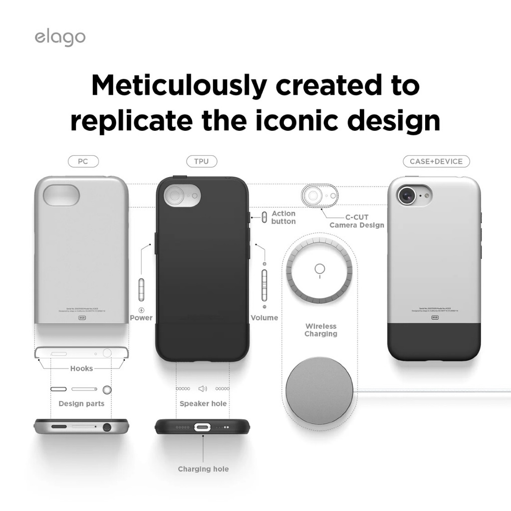elago Original 2G Case for iPhone 17e & 16e เคสสไตส์วินเทจ ยุค 2G (สินค้าพร้อมส่ง)