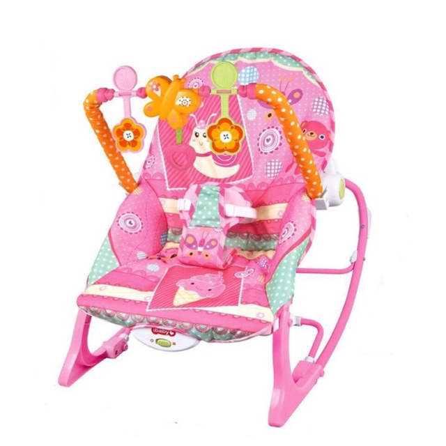 Hot dealเปลโยก-สั่น มีเสียงเพลง ibaby Infant-to-toddler Rocker ลายไอศครีม สีชมพู