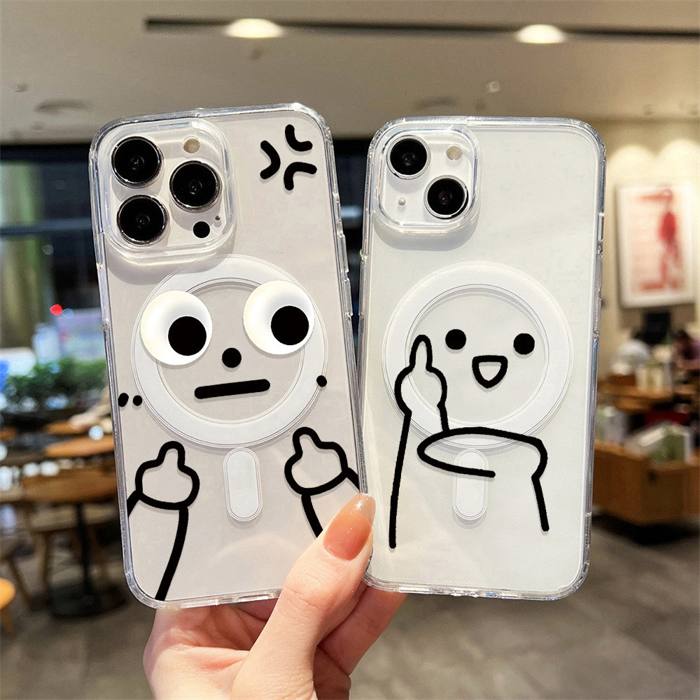 Magnetic Case เคสทรศัพท์ For iPhone 15 17 13 11 12 14 16 Pro Max Air 13promax เคสใส เคสกันกระแทก รองรับการชาร์จแบบไร้สาย