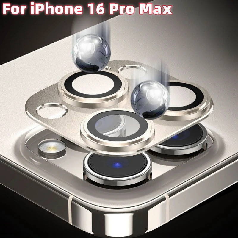 โลหะป้องกันกล้องสําหรับiphone 16 15 14 13 12 11 Pro Max 16Plus 15Proเลนส์ป้องกันกระจกสําหรับiPhone 15 16ProMaxคลุมทั้งหมดฝาครอบเลนส์