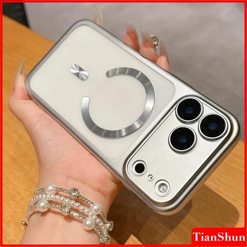 หรูหราโปร่งใสพร้อมเคสรองรับชาร์จไร้สายเข้ากันได้สําหรับ ไอโฟน 11 12 13 14 15 16 17 มือโปร สูงสุด บวก ต่อต้าน-ตก เคสโทรศัพท์ปก