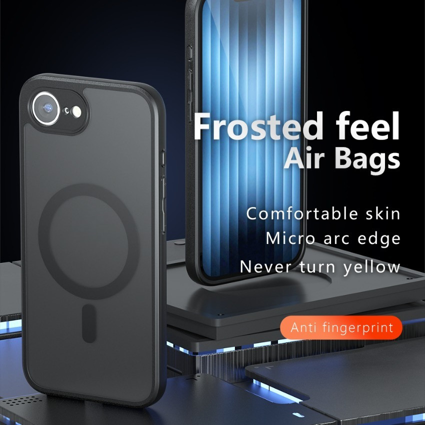 สําหรับ iPhone 17E 16E 2026 แม่เหล็กโปร่งแสง Matte เคสโทรศัพท์ Anti-knock PC TPU ปลอกเต็ม iPhone17E Pro Max Air iPhone16E กันกระแทกปกหลัง