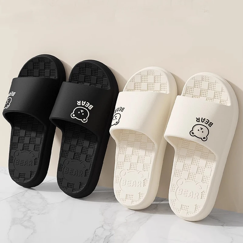 A Like Women Summer Concise EVA Slippers Men Soft Home Slides Couples Bathroom Non-slip Sandals Adults Comfortable Outdoor Beach Shoes